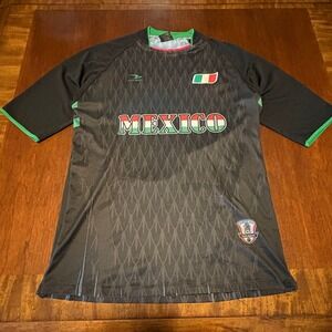 Drako Mexico Soccer Jersey Black Green Futbol Shirt One Size